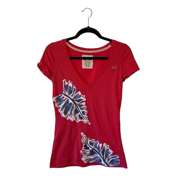 Hollister Tops - Hollister S short sleeve t-shirt orange floral tropical coconutgirl hibiscus